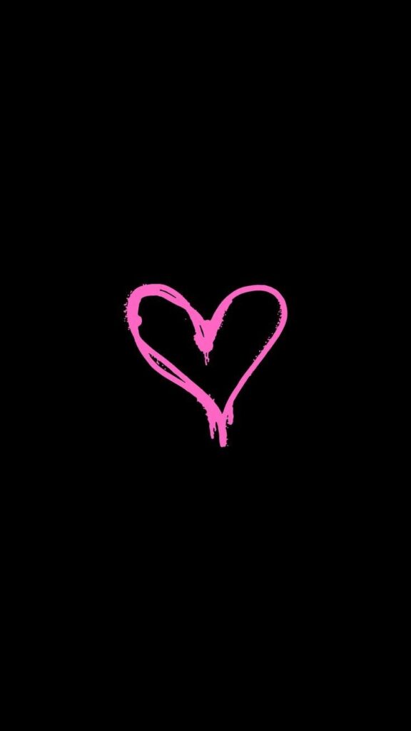Black And Pink Heart Iphone Wallpaper