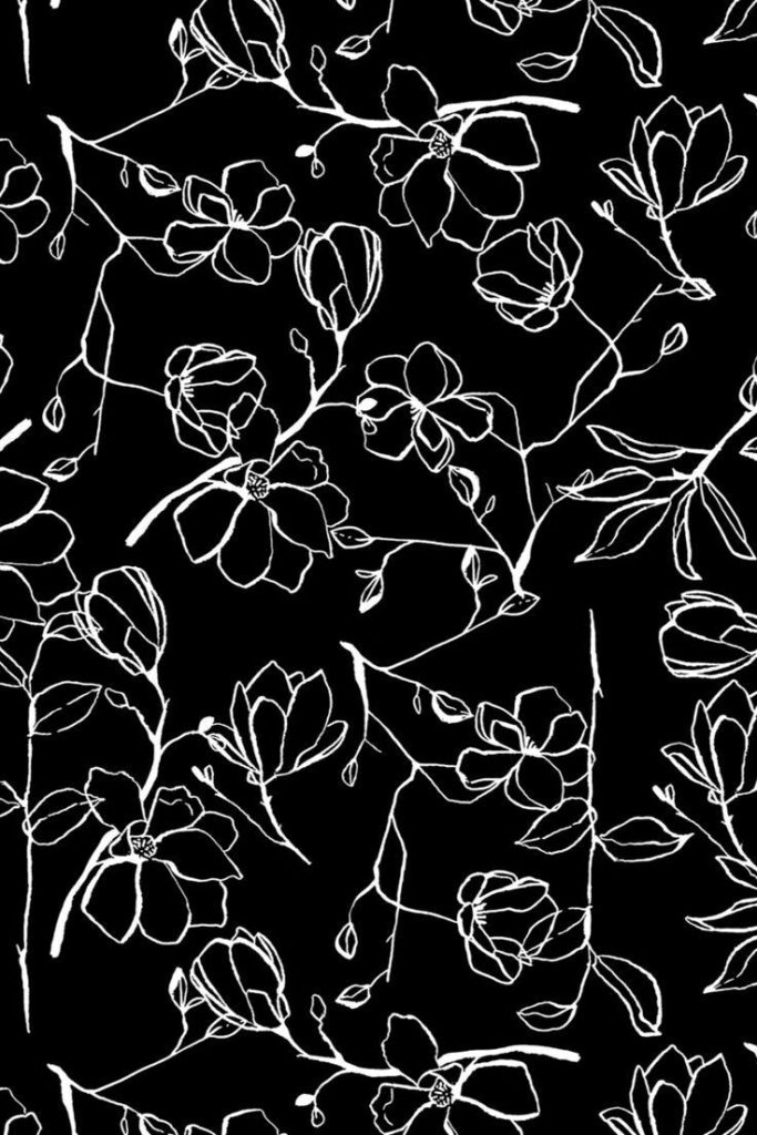 Black And White Aesthetic Flower Pictures Background
