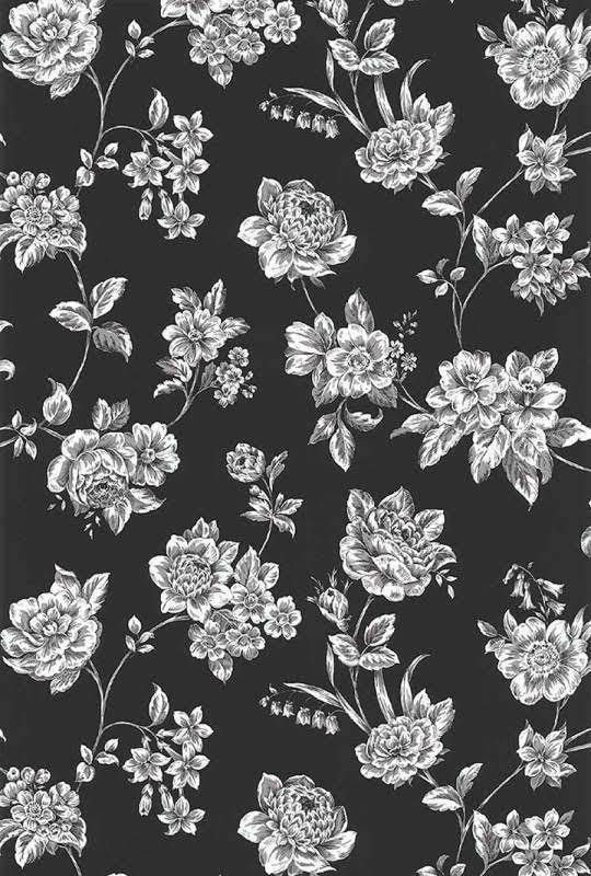 Black And White Flower Design Wallpaper