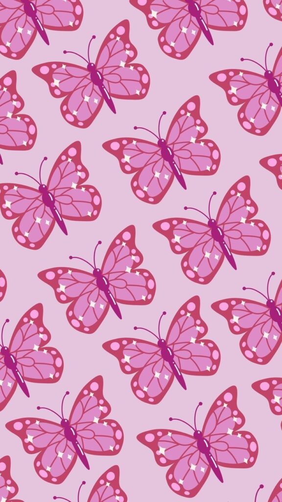 Cute Pink Butterfly Wallpaper