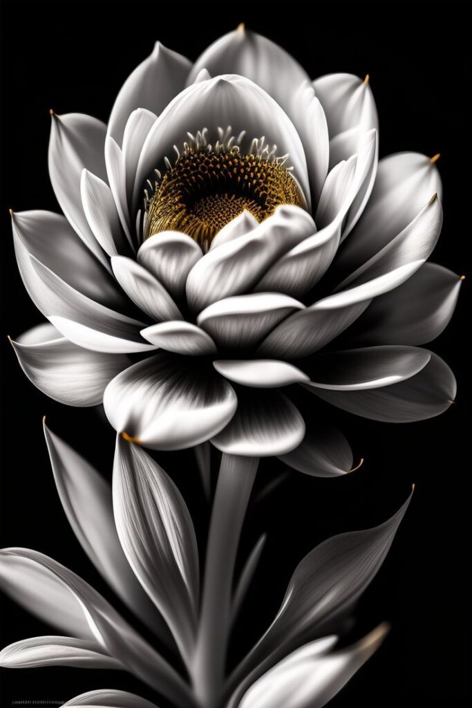 Flower Background Clipart Black And White