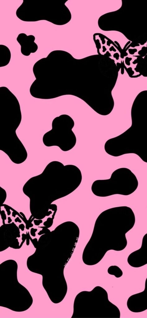 Pastel Pink Cow Print Wallpaper
