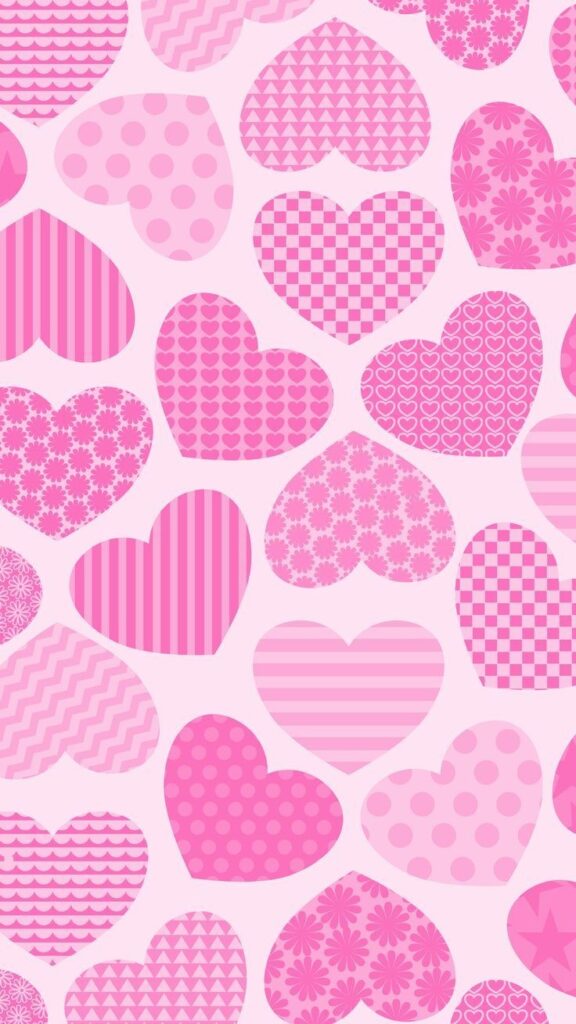Pink And Purple Hearts Wallpaper