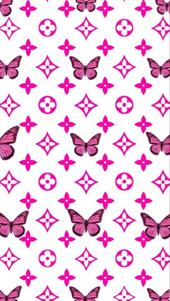 Pink And White Butterfly Wallpaper