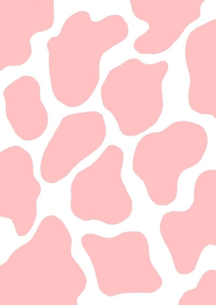 Pink And White Cow Print Wallpaper