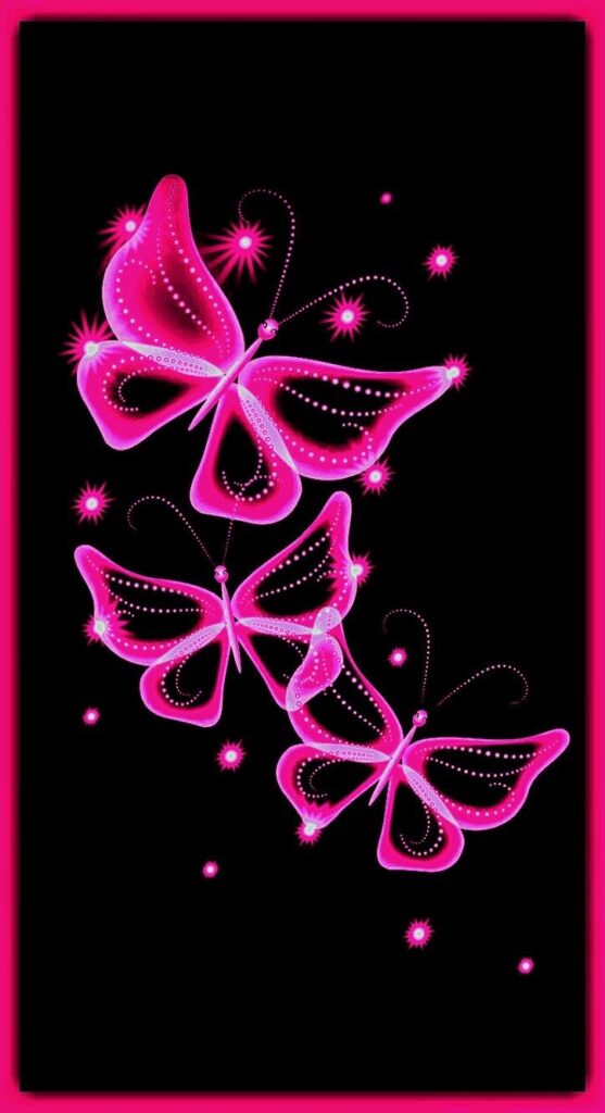Pink Wallpaper With Butterflies