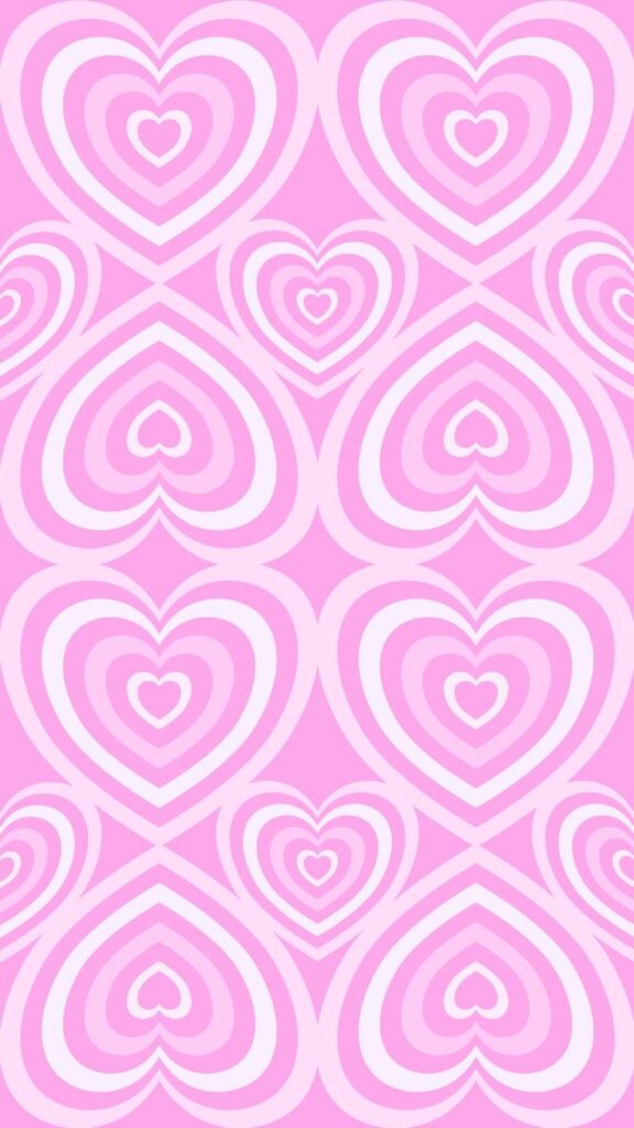 Pink Wallpaper With Hearts