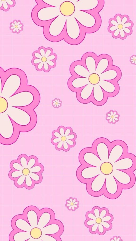 Preppy Pink Flower Wallpaper