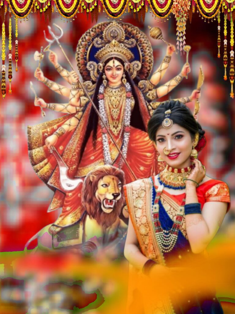 Beautiful Happy Navratri Girl Full Hd Cb Background Free Picsart