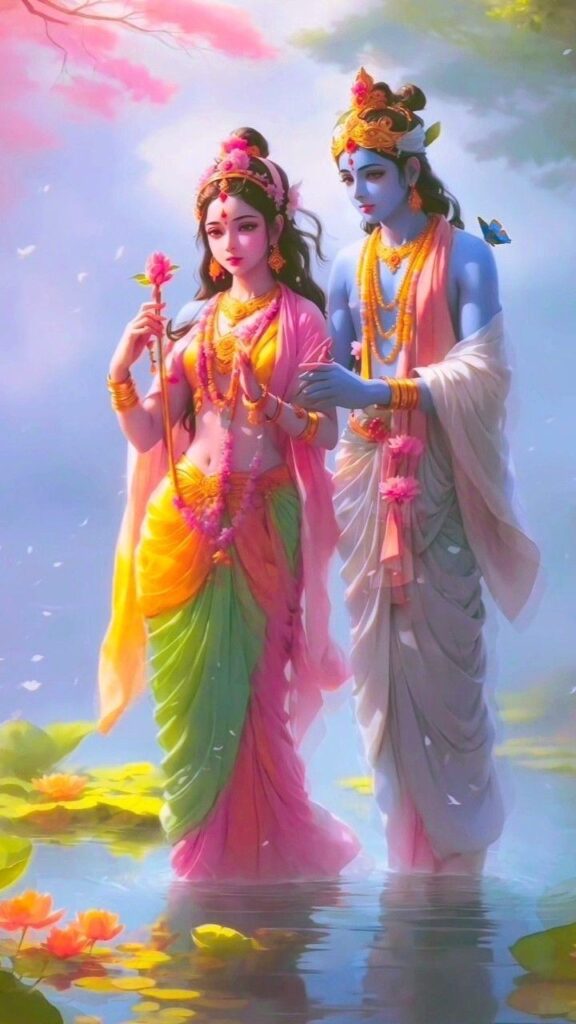 Beautiful Romantic Image Of Radha Krishna