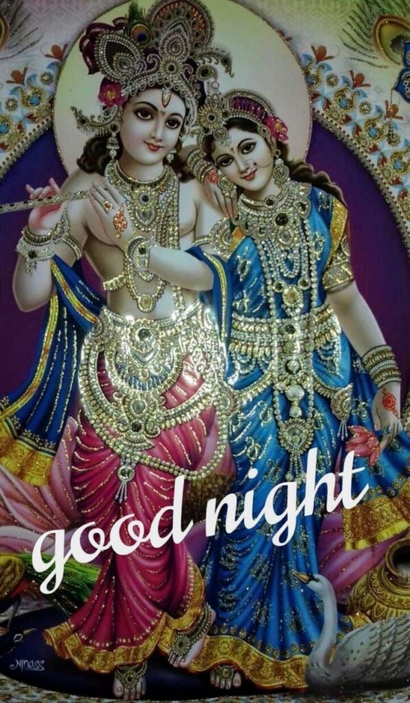 Radha Krishna Good Night Shayari Image