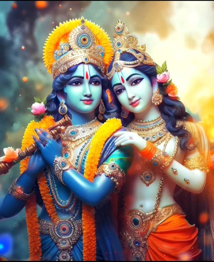 Romantic Images Of Lord Krishna And Radha