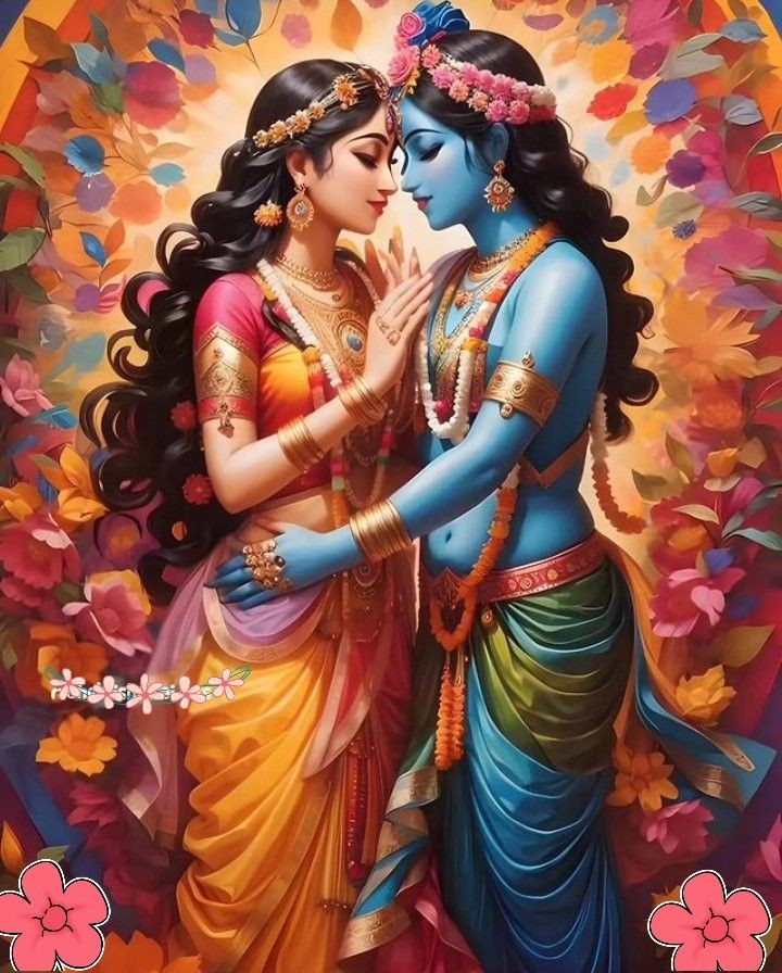 Romantic Radha Krishna Good Morning Image