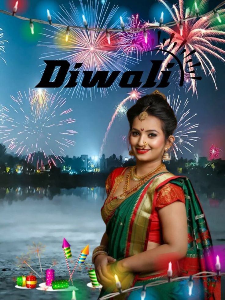 Happy Diwali With Girls Editing Background