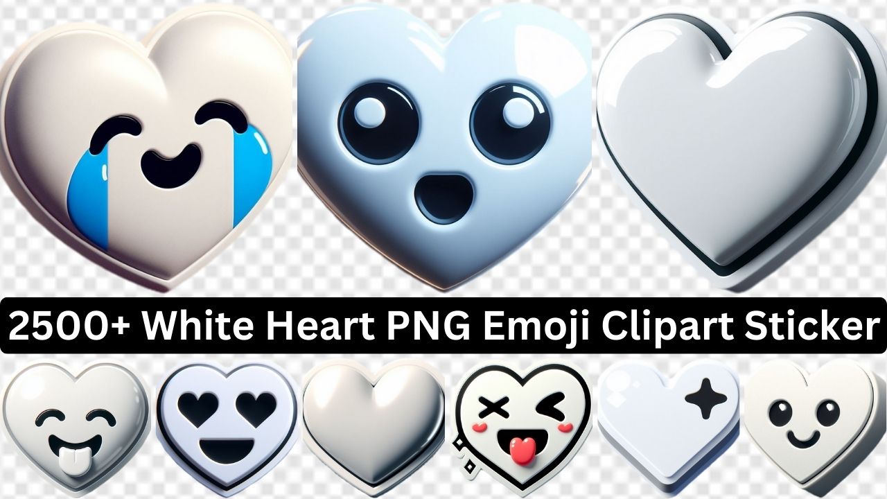 2500+ White Heart Png Emoji Clipart Sticker